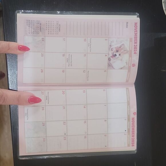 Puppies dogs corgi 2024 2025 monthly Planner pocketbook calendar pug frenchie - Picture 6 of 10